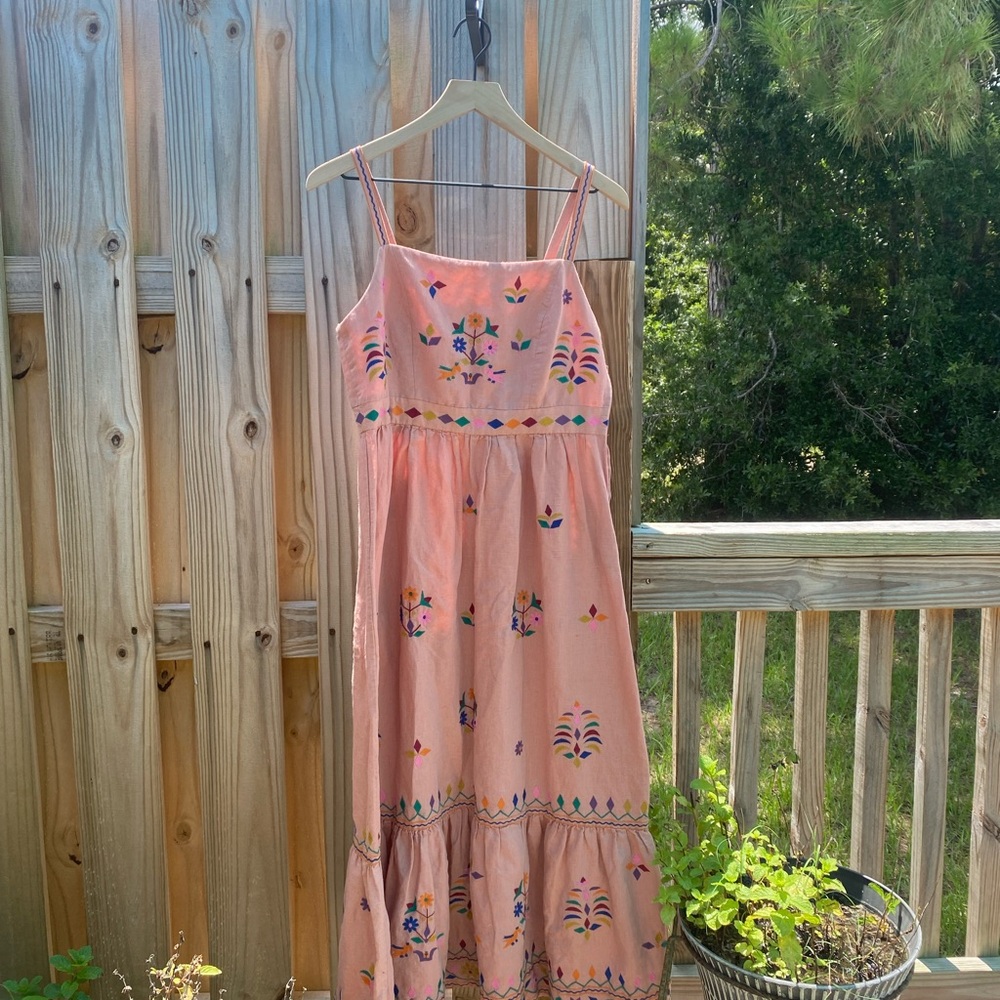 Anthropologie Embroidered  Maxi Dress